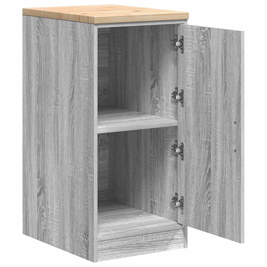 Garagekast 40x51x85 cm massief grenenhout grijs sonoma is nu te koop bij PeponiXL, paradijselijk wonen!