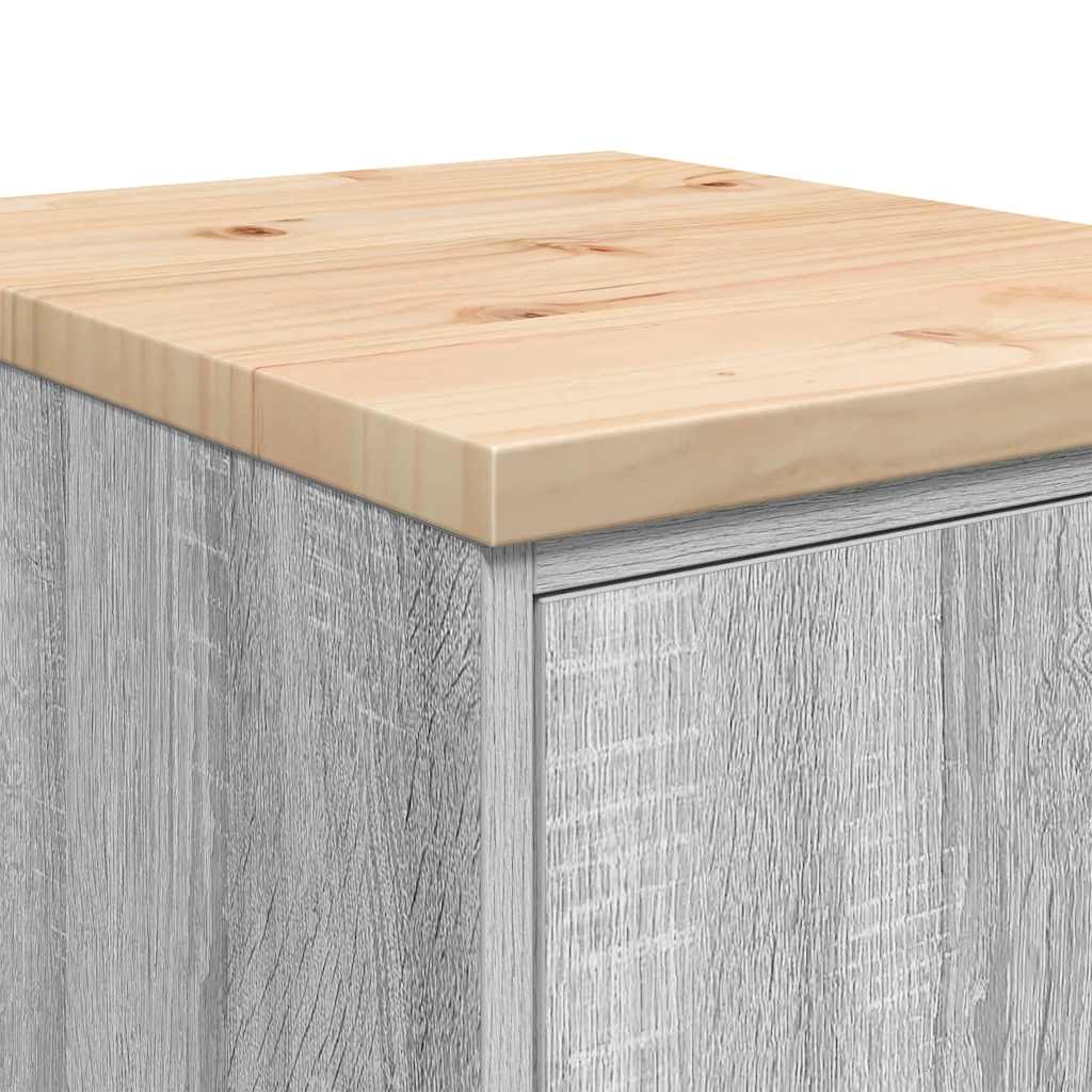Garagekast 40x51x85 cm massief grenenhout grijs sonoma is nu te koop bij PeponiXL, paradijselijk wonen!