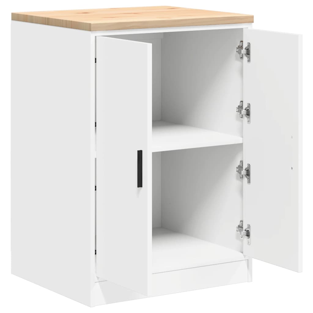 Garagekast 60x51x85 cm massief grenenhout wit is nu te koop bij PeponiXL, paradijselijk wonen!