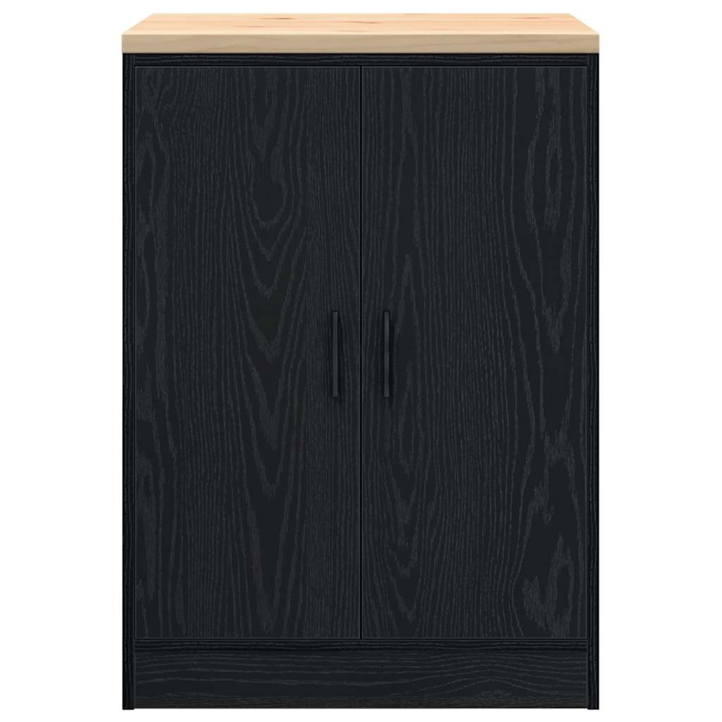 Garagekast 60x51x85 cm massief grenenhout zwart is nu te koop bij PeponiXL, paradijselijk wonen!