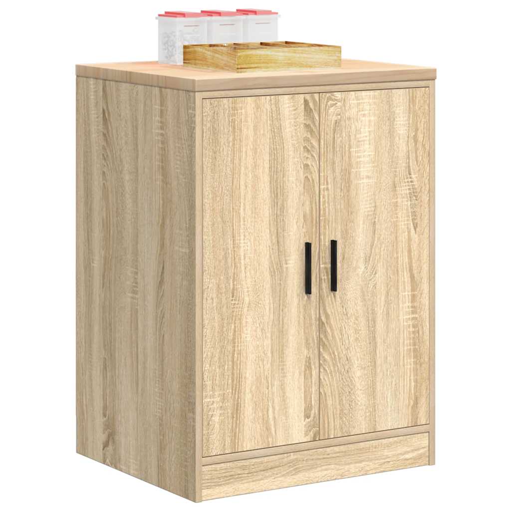 Garagekast 60x51x85 cm massief grenenhout sonoma eikenkleurig is nu te koop bij PeponiXL, paradijselijk wonen!