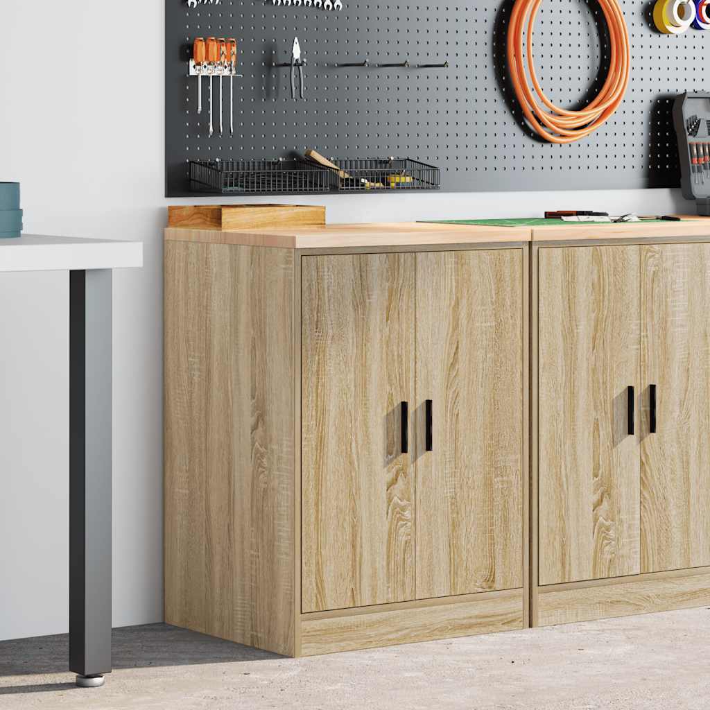 Garagekast 60x51x85 cm massief grenenhout sonoma eikenkleurig is nu te koop bij PeponiXL, paradijselijk wonen!