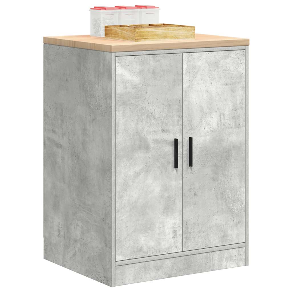 Garagekast 60x51x85 cm massief grenenhout betongrijs is nu te koop bij PeponiXL, paradijselijk wonen!