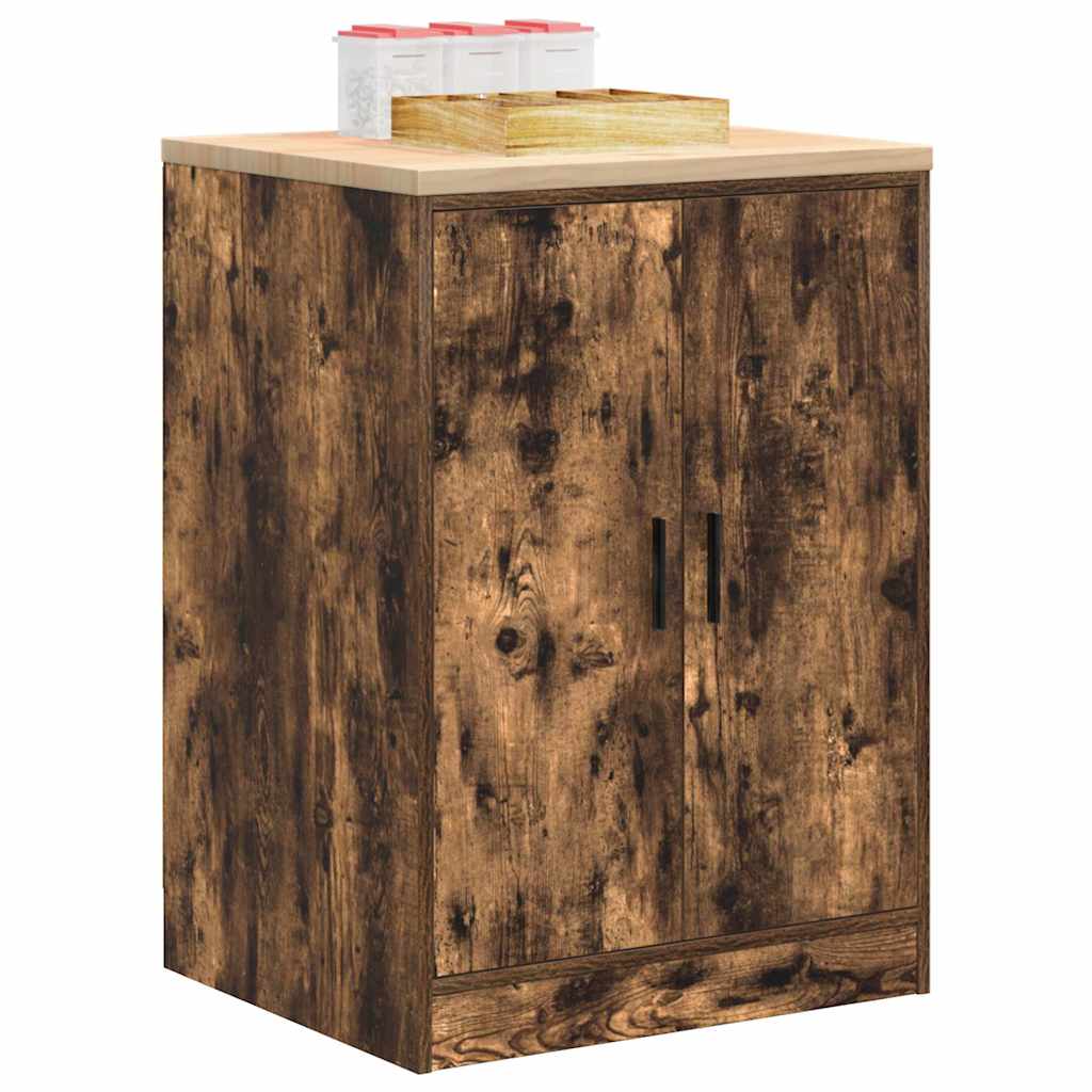 Garagekast 60x51x85 cm massief grenenhout gerookt eiken is nu te koop bij PeponiXL, paradijselijk wonen!