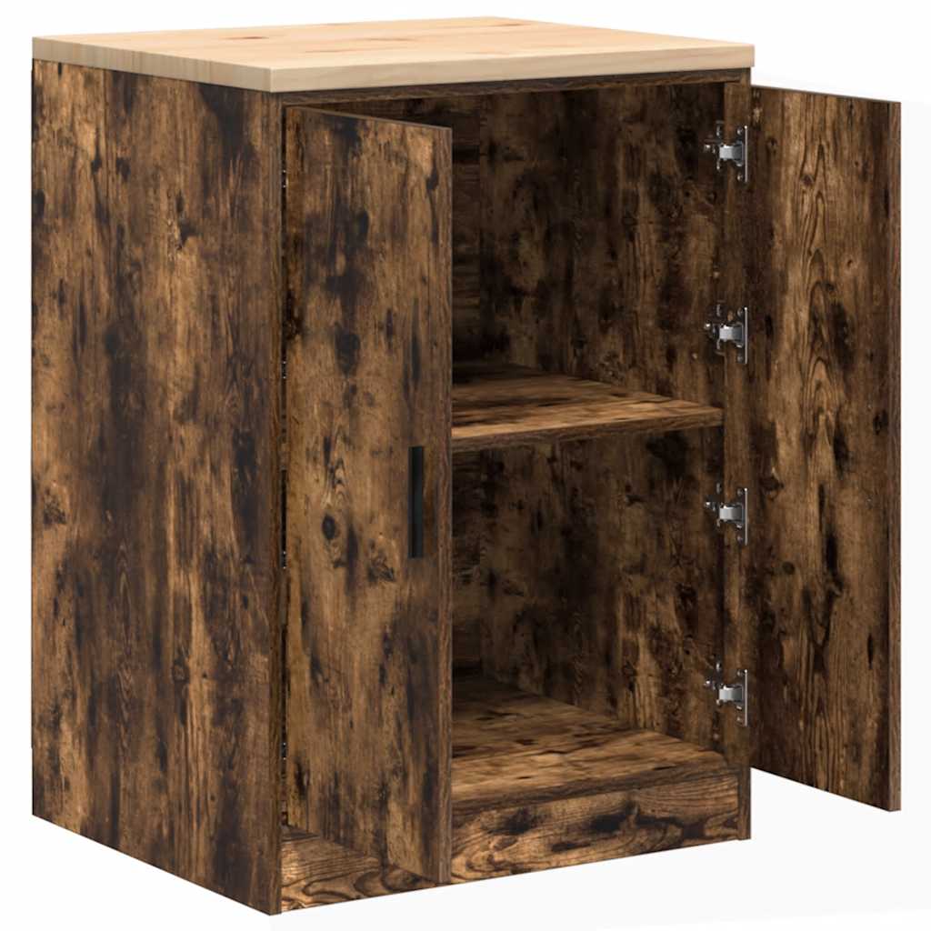 Garagekast 60x51x85 cm massief grenenhout gerookt eiken is nu te koop bij PeponiXL, paradijselijk wonen!