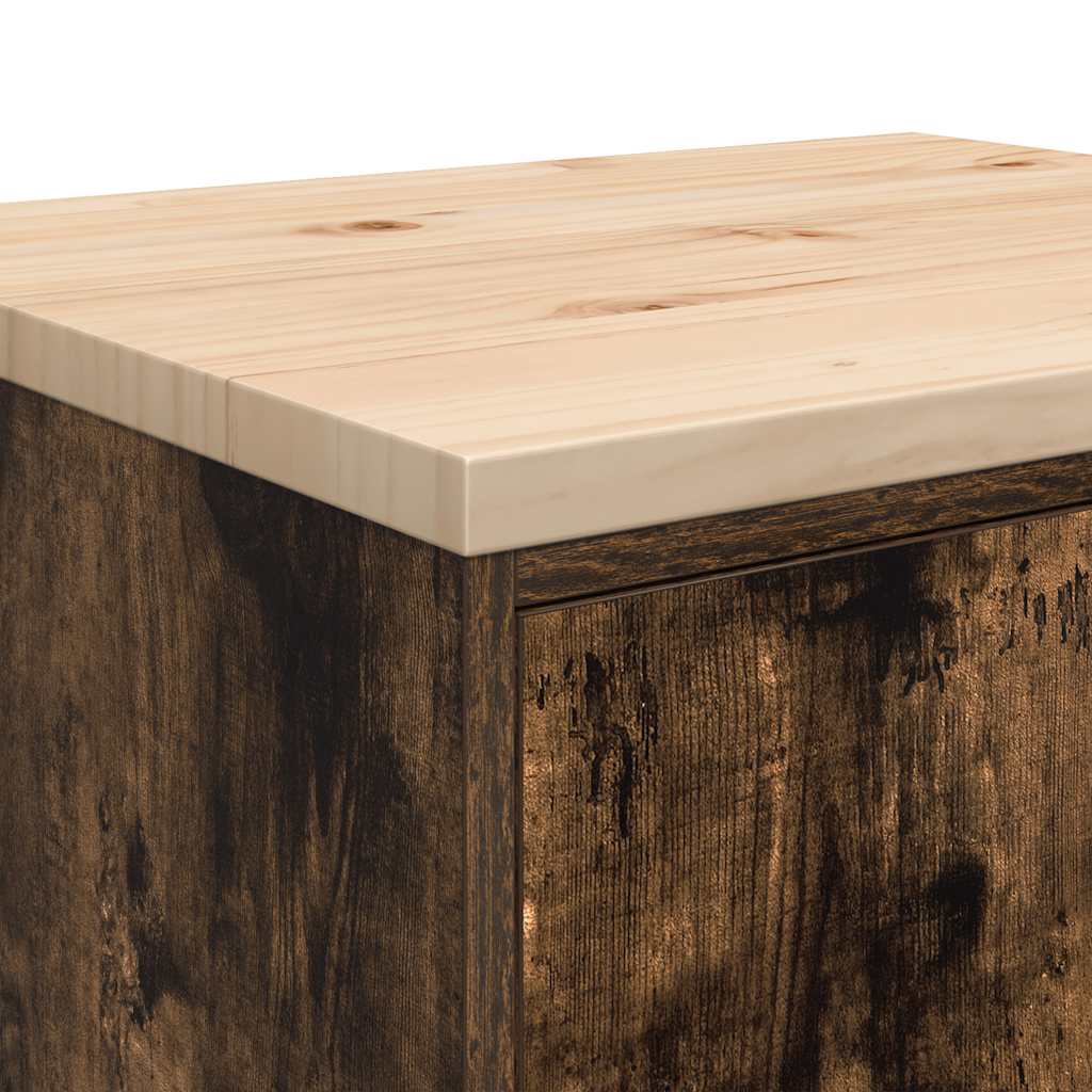 Garagekast 60x51x85 cm massief grenenhout gerookt eiken is nu te koop bij PeponiXL, paradijselijk wonen!
