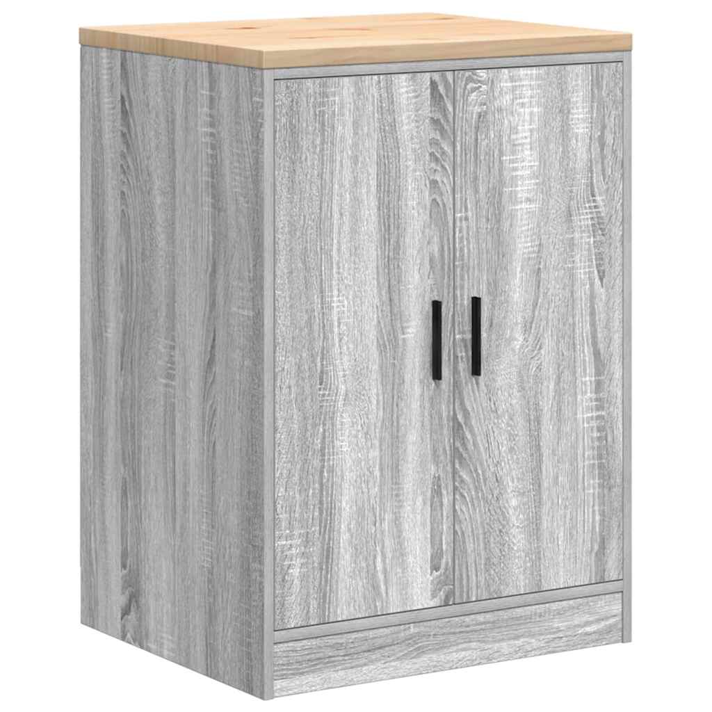 Garagekast 60x51x85 cm massief grenenhout grijs sonoma is nu te koop bij PeponiXL, paradijselijk wonen!