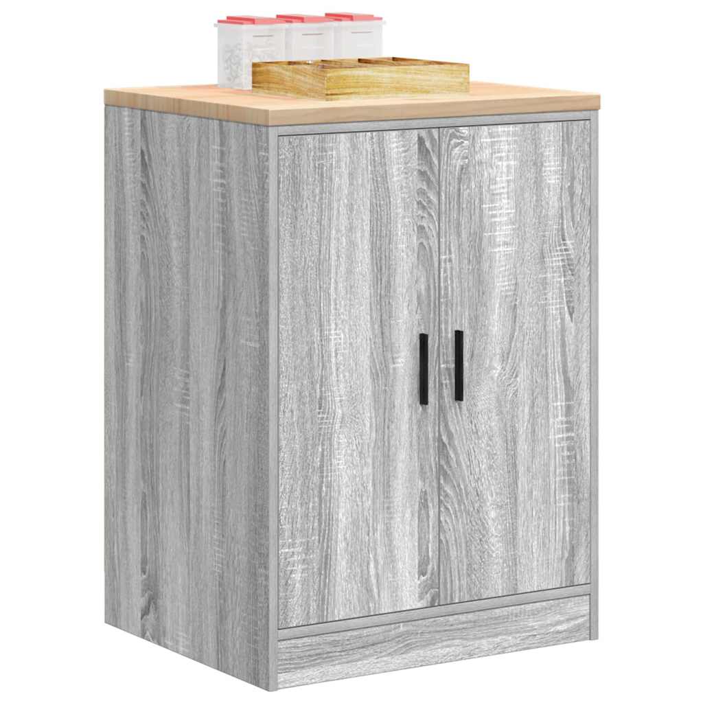 Garagekast 60x51x85 cm massief grenenhout grijs sonoma is nu te koop bij PeponiXL, paradijselijk wonen!