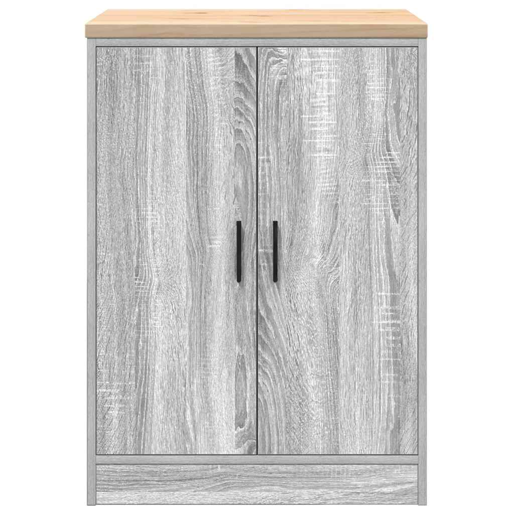 Garagekast 60x51x85 cm massief grenenhout grijs sonoma is nu te koop bij PeponiXL, paradijselijk wonen!