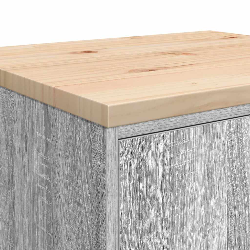 Garagekast 60x51x85 cm massief grenenhout grijs sonoma is nu te koop bij PeponiXL, paradijselijk wonen!