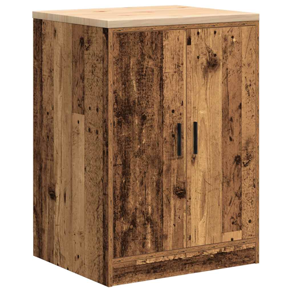 Garagekast 60x51x85 cm massief grenenhout oud hout is nu te koop bij PeponiXL, paradijselijk wonen!