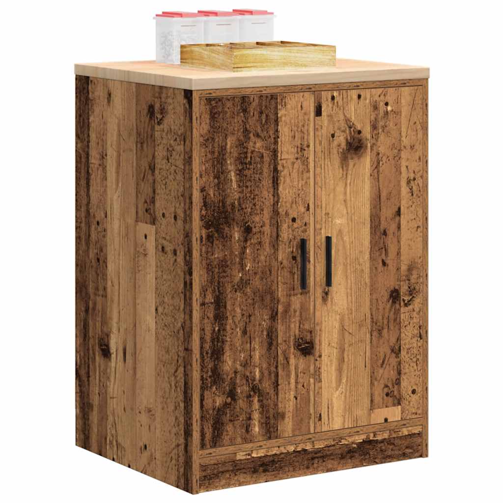 Garagekast 60x51x85 cm massief grenenhout oud hout is nu te koop bij PeponiXL, paradijselijk wonen!