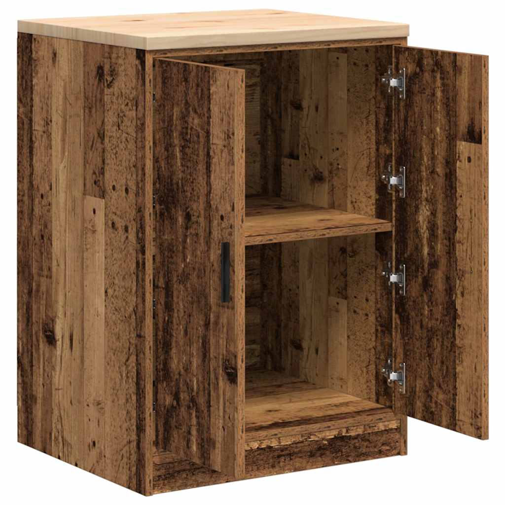 Garagekast 60x51x85 cm massief grenenhout oud hout is nu te koop bij PeponiXL, paradijselijk wonen!