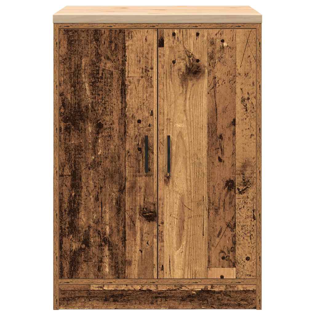 Garagekast 60x51x85 cm massief grenenhout oud hout is nu te koop bij PeponiXL, paradijselijk wonen!