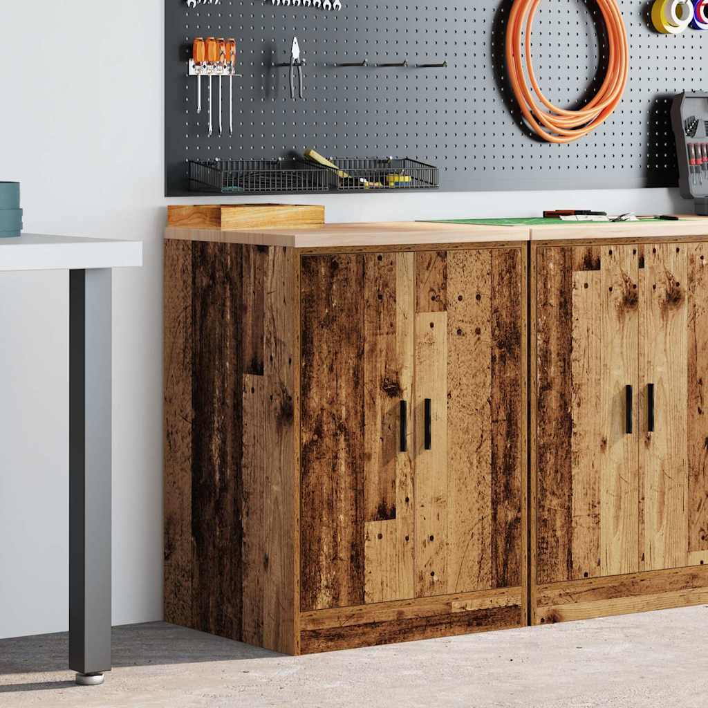 Garagekast 60x51x85 cm massief grenenhout oud hout is nu te koop bij PeponiXL, paradijselijk wonen!