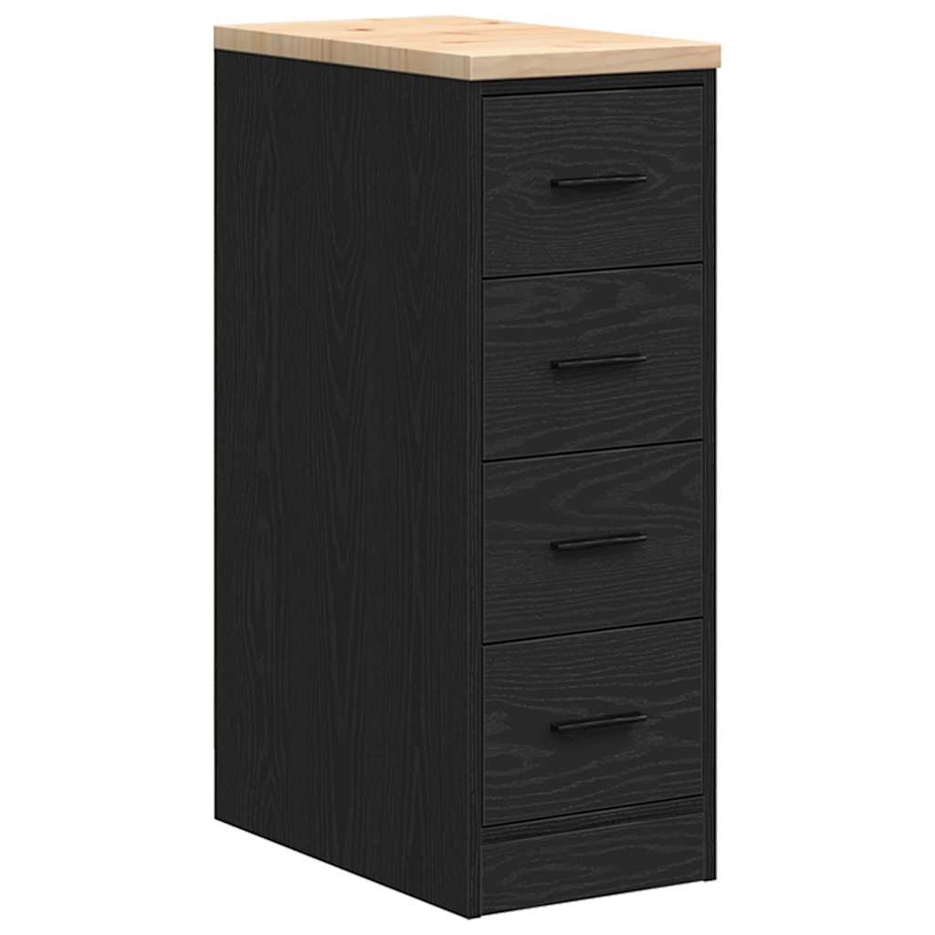Garagekast 30x51x85 cm massief grenenhout zwart is nu te koop bij PeponiXL, paradijselijk wonen!