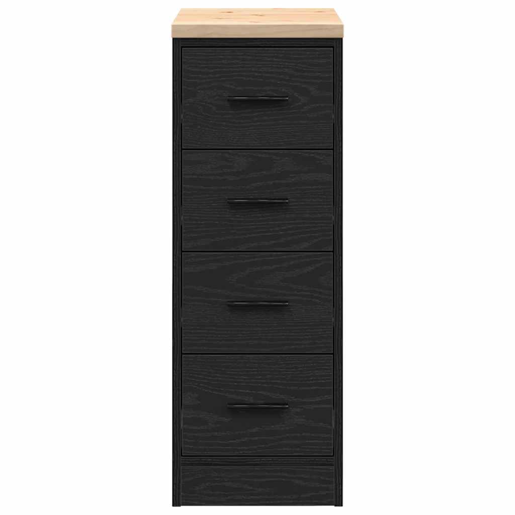 Garagekast 30x51x85 cm massief grenenhout zwart is nu te koop bij PeponiXL, paradijselijk wonen!