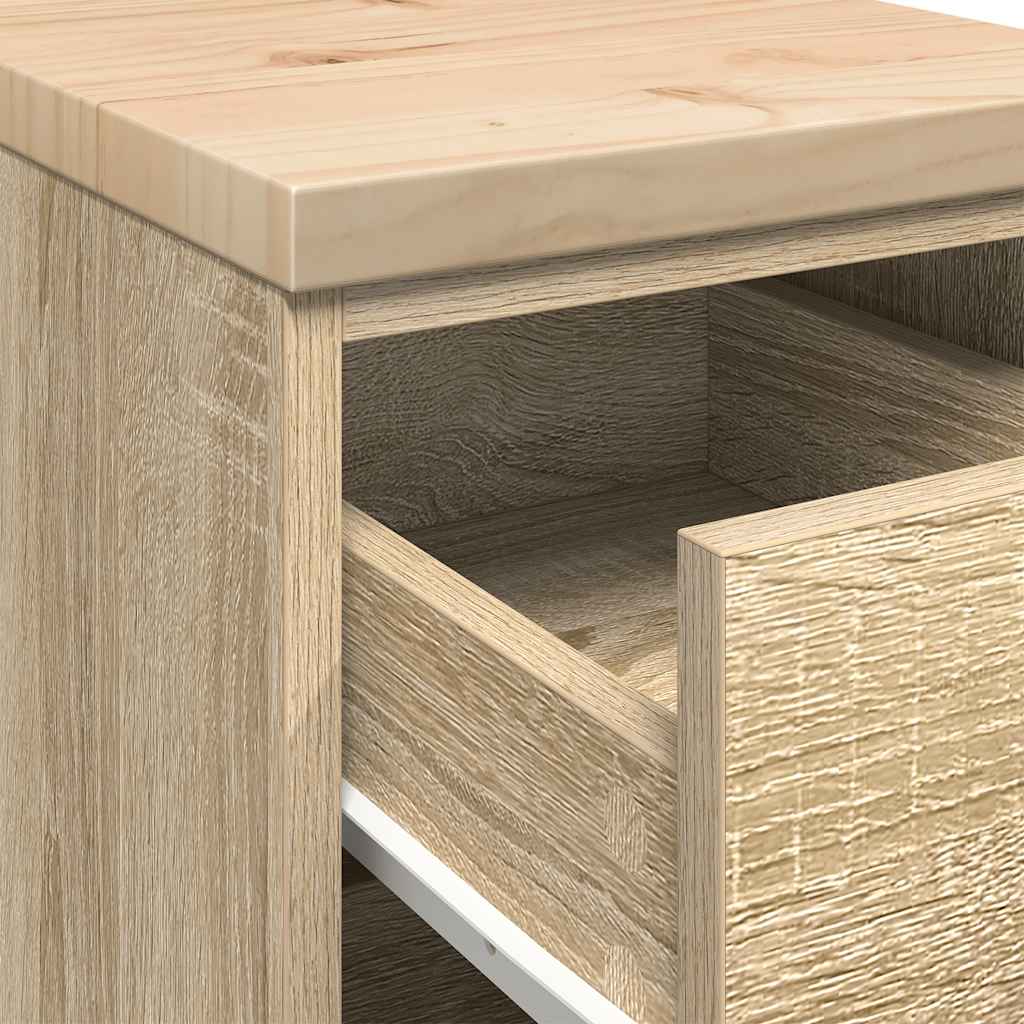 Garagekast 30x51x85 cm massief grenenhout sonoma eikenkleurig is nu te koop bij PeponiXL, paradijselijk wonen!