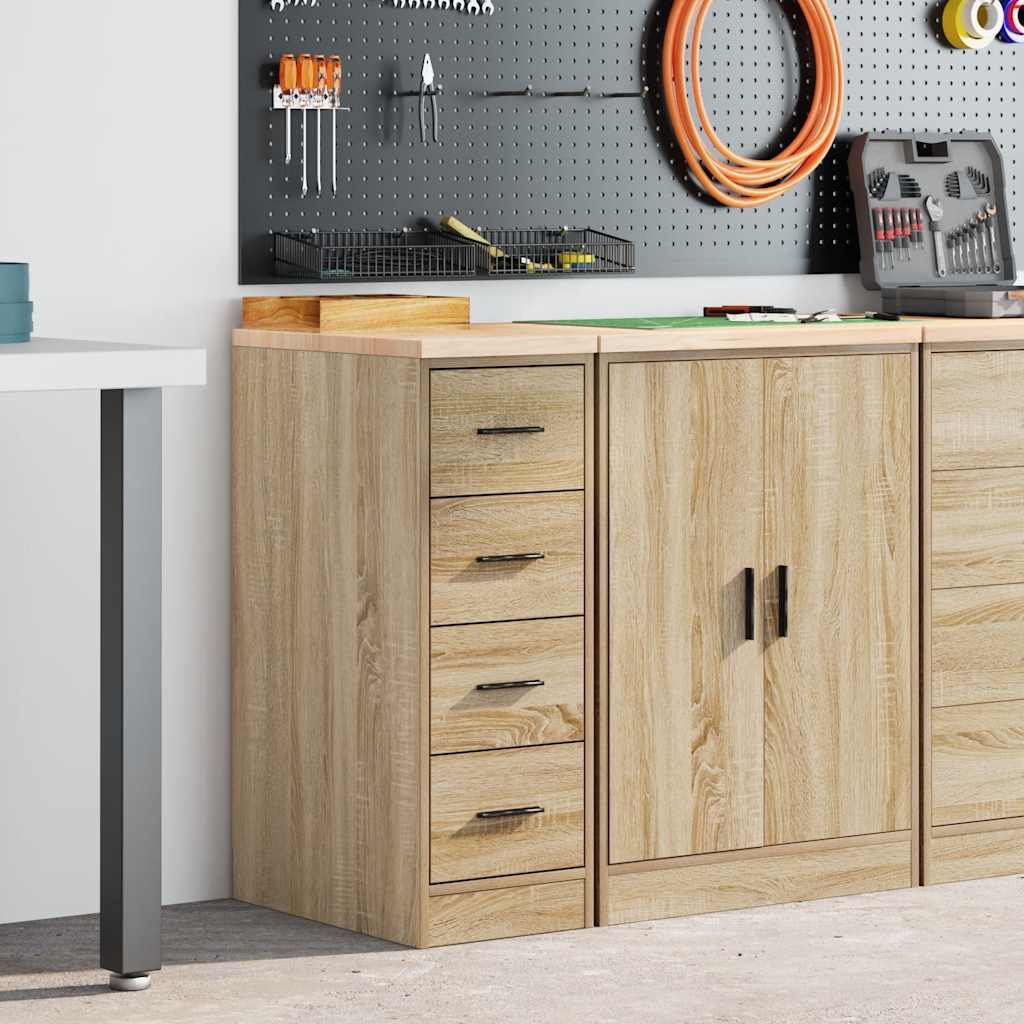 Garagekast 30x51x85 cm massief grenenhout sonoma eikenkleurig is nu te koop bij PeponiXL, paradijselijk wonen!