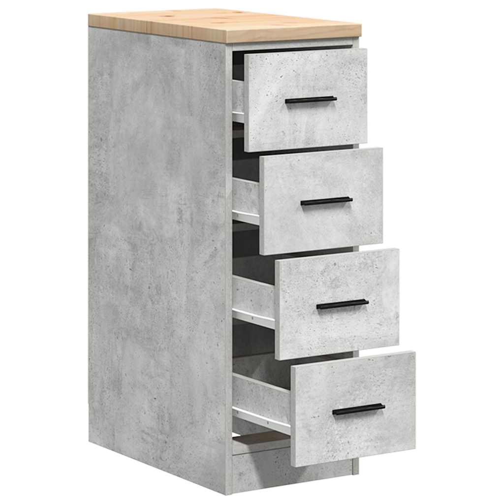 Garagekast 30x51x85 cm massief grenenhout betongrijs is nu te koop bij PeponiXL, paradijselijk wonen!