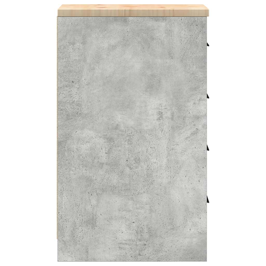 Garagekast 30x51x85 cm massief grenenhout betongrijs is nu te koop bij PeponiXL, paradijselijk wonen!