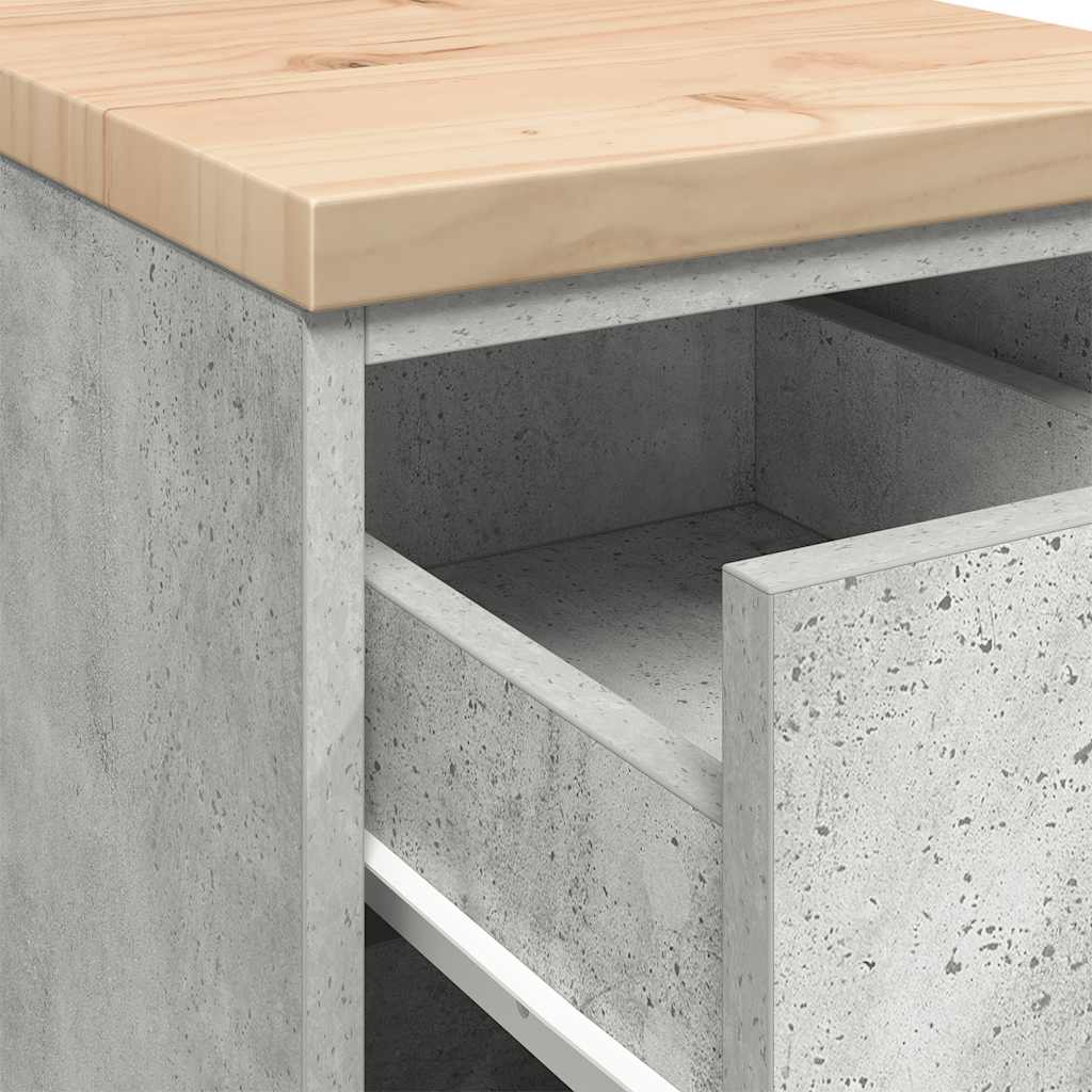Garagekast 30x51x85 cm massief grenenhout betongrijs is nu te koop bij PeponiXL, paradijselijk wonen!