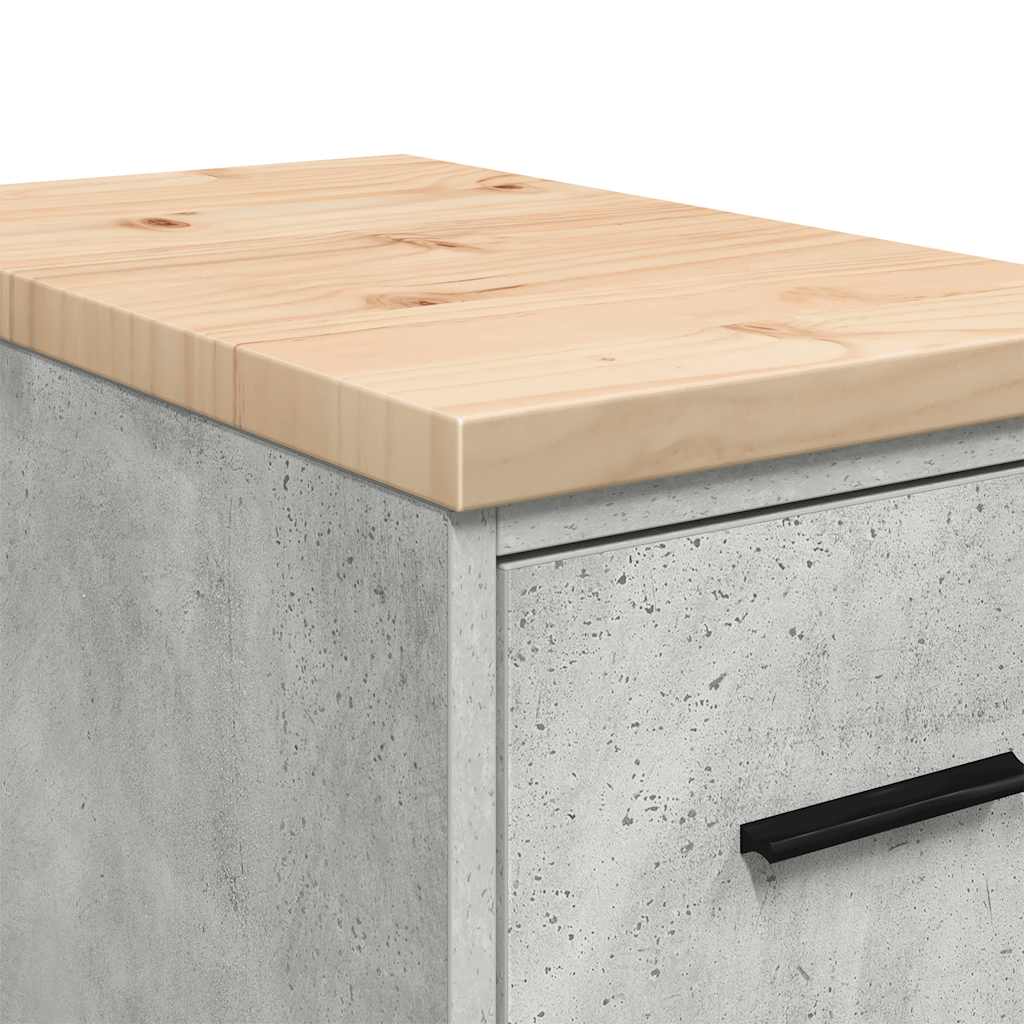 Garagekast 30x51x85 cm massief grenenhout betongrijs is nu te koop bij PeponiXL, paradijselijk wonen!