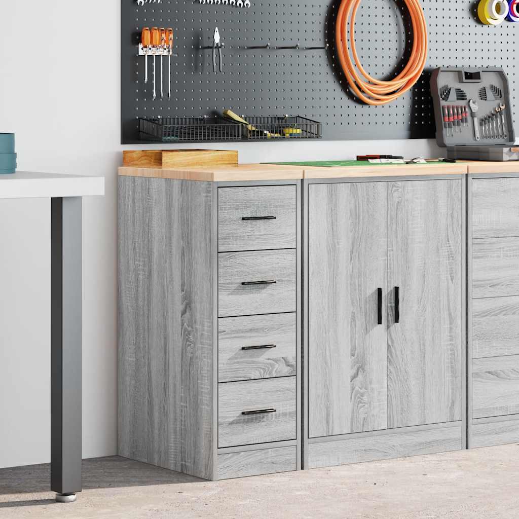 Garagekast 30x51x85 cm massief grenenhout grijs sonoma is nu te koop bij PeponiXL, paradijselijk wonen!