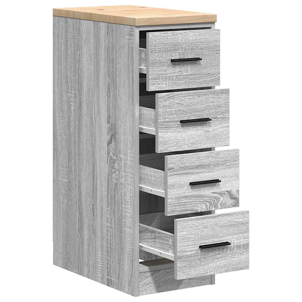 Garagekast 30x51x85 cm massief grenenhout grijs sonoma is nu te koop bij PeponiXL, paradijselijk wonen!