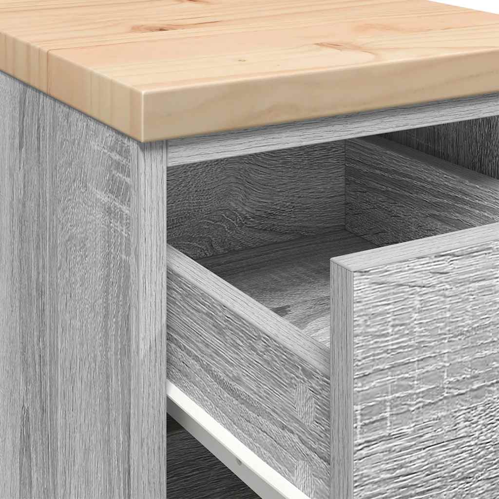Garagekast 30x51x85 cm massief grenenhout grijs sonoma is nu te koop bij PeponiXL, paradijselijk wonen!