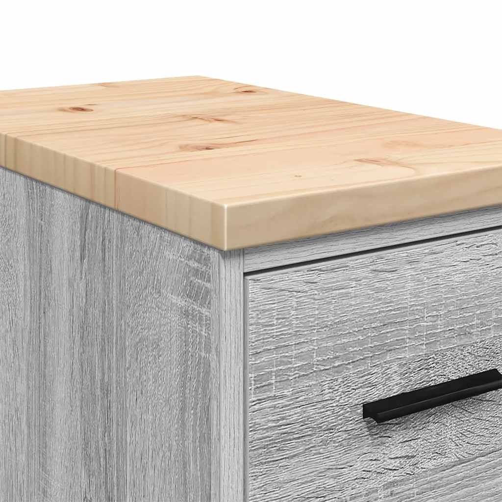 Garagekast 30x51x85 cm massief grenenhout grijs sonoma is nu te koop bij PeponiXL, paradijselijk wonen!
