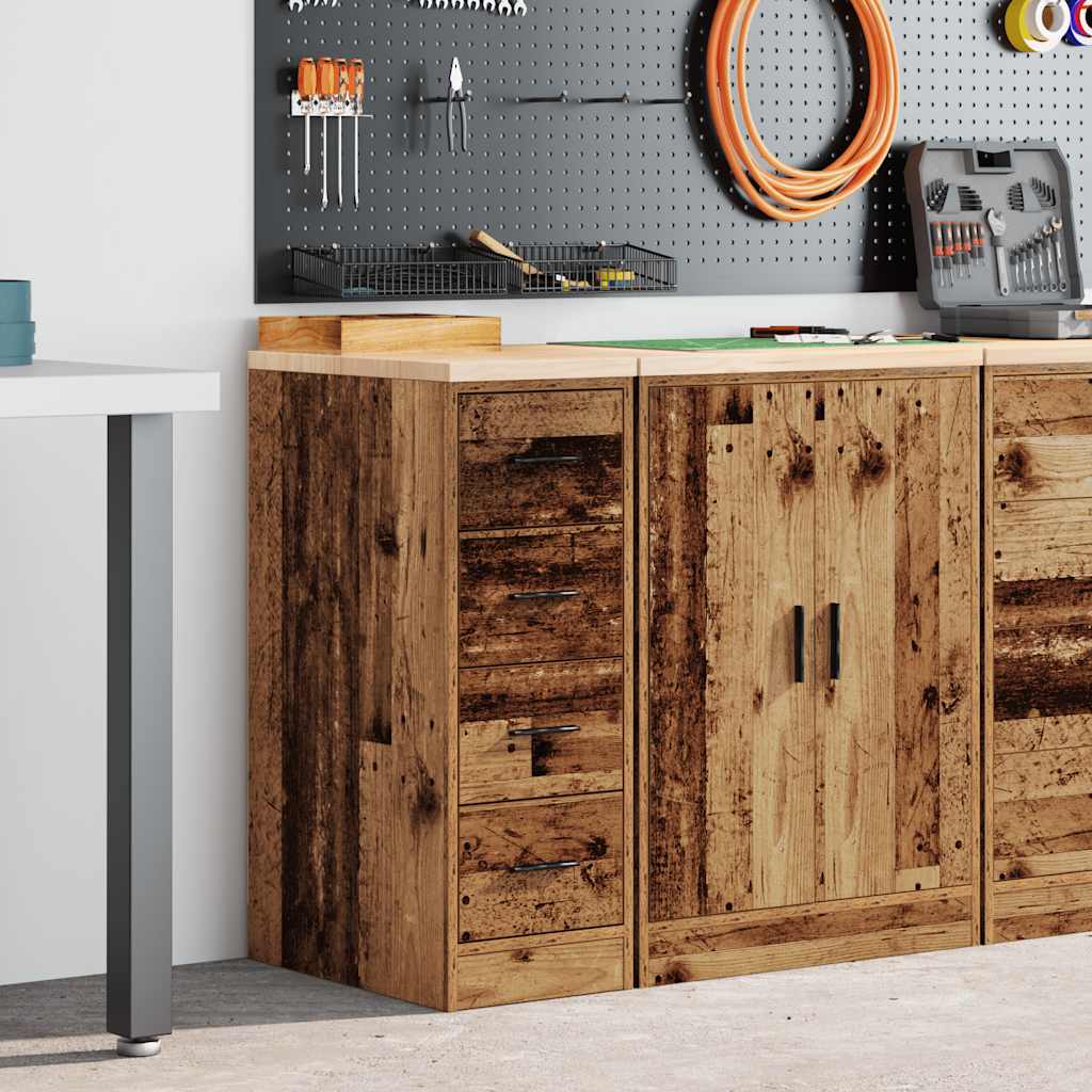Garagekast 30x51x85 cm massief grenenhout oud hout is nu te koop bij PeponiXL, paradijselijk wonen!