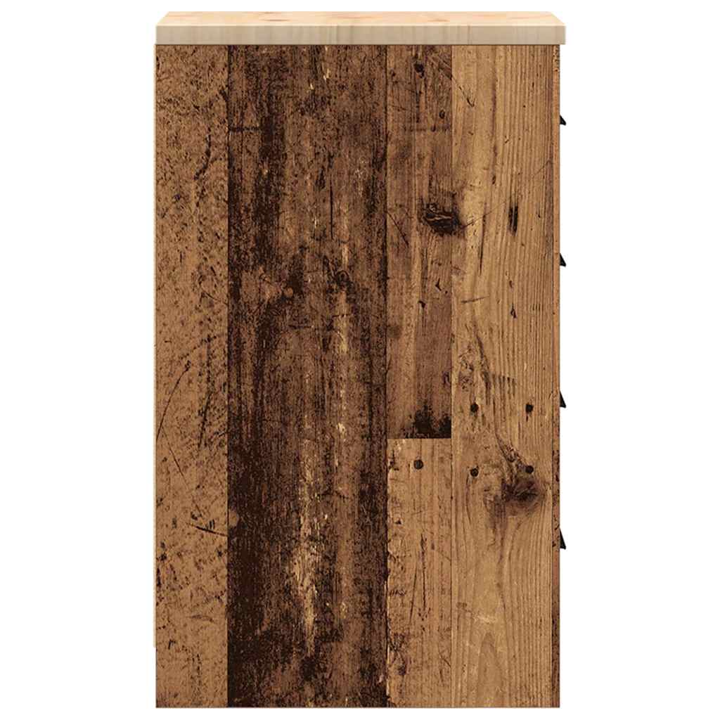 Garagekast 30x51x85 cm massief grenenhout oud hout is nu te koop bij PeponiXL, paradijselijk wonen!