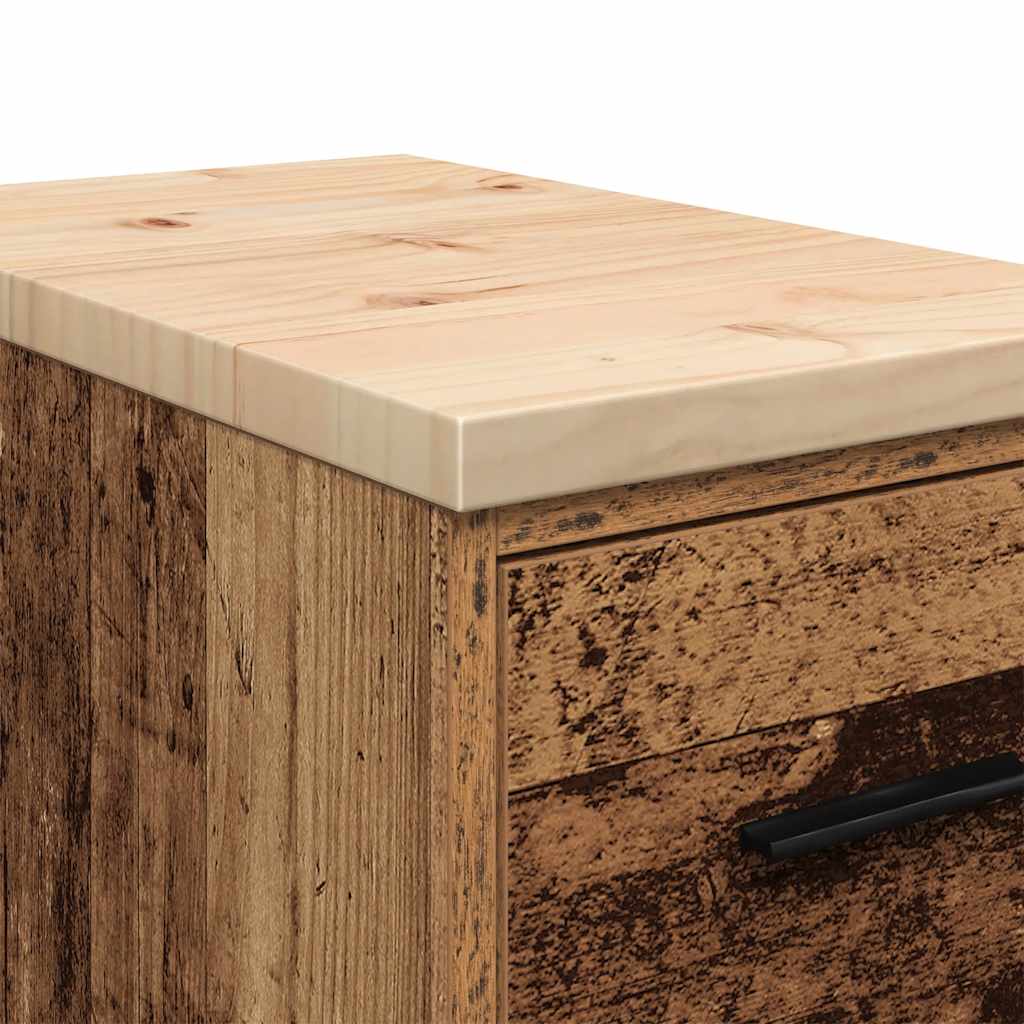 Garagekast 30x51x85 cm massief grenenhout oud hout is nu te koop bij PeponiXL, paradijselijk wonen!