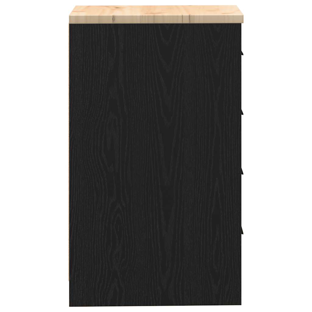 Garagekast 40x51x85 cm massief grenenhout zwart is nu te koop bij PeponiXL, paradijselijk wonen!
