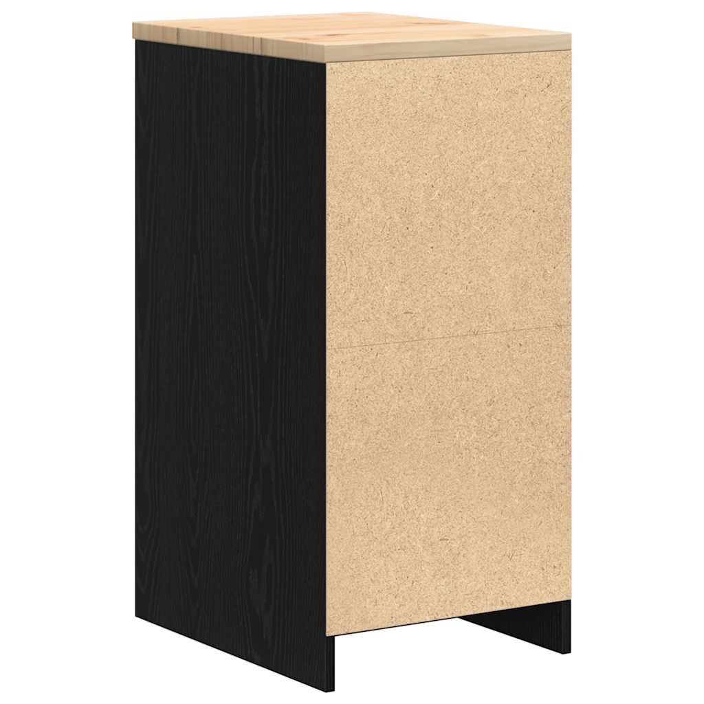 Garagekast 40x51x85 cm massief grenenhout zwart is nu te koop bij PeponiXL, paradijselijk wonen!