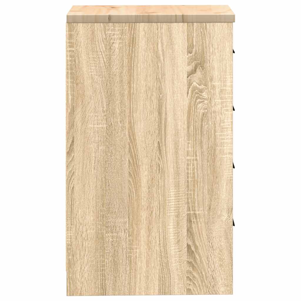 Garagekast 40x51x85 cm massief grenenhout sonoma eikenkleurig is nu te koop bij PeponiXL, paradijselijk wonen!