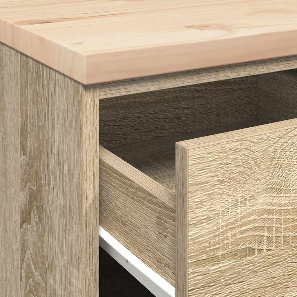 Garagekast 40x51x85 cm massief grenenhout sonoma eikenkleurig is nu te koop bij PeponiXL, paradijselijk wonen!