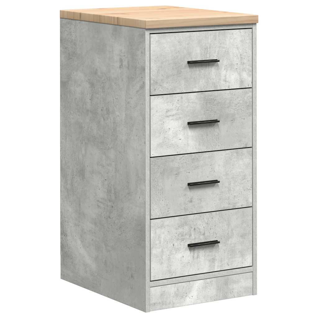 Garagekast 40x51x85 cm massief grenenhout betongrijs is nu te koop bij PeponiXL, paradijselijk wonen!