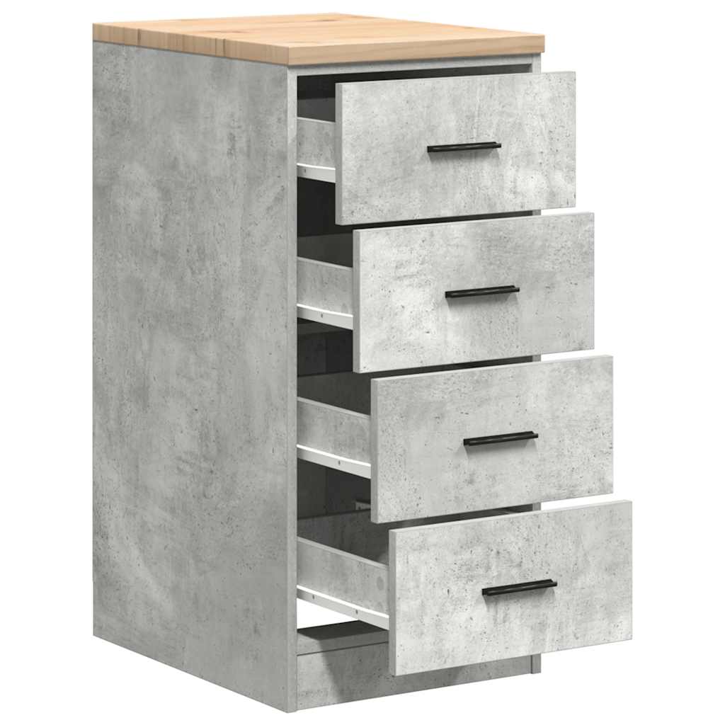 Garagekast 40x51x85 cm massief grenenhout betongrijs is nu te koop bij PeponiXL, paradijselijk wonen!