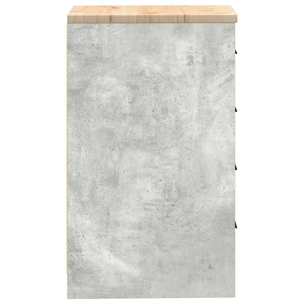 Garagekast 40x51x85 cm massief grenenhout betongrijs is nu te koop bij PeponiXL, paradijselijk wonen!