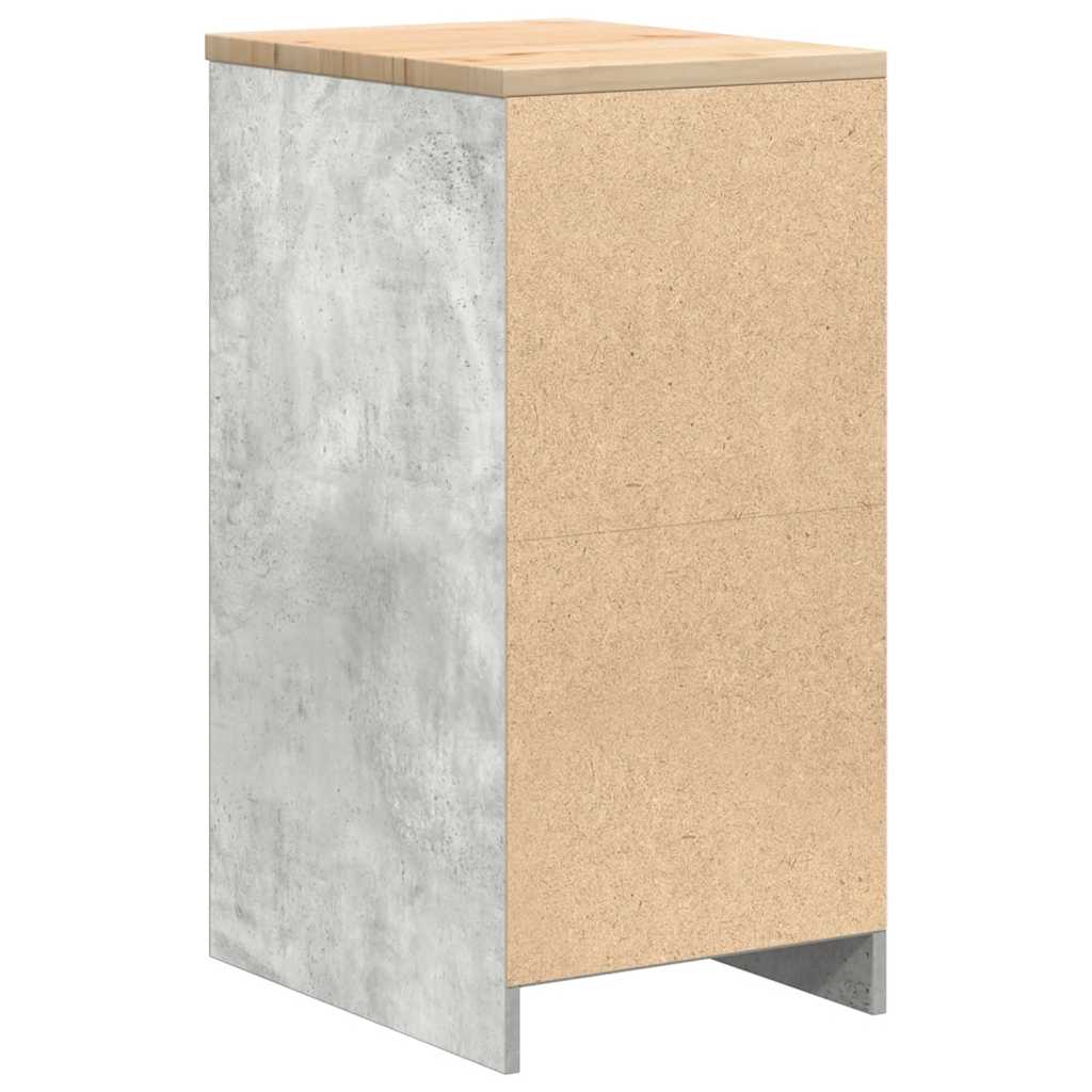 Garagekast 40x51x85 cm massief grenenhout betongrijs is nu te koop bij PeponiXL, paradijselijk wonen!