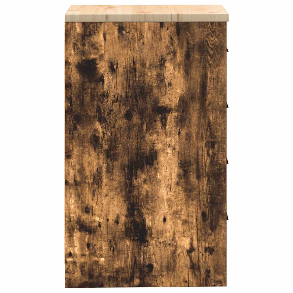 Garagekast 40x51x85 cm massief grenenhout gerookt eiken is nu te koop bij PeponiXL, paradijselijk wonen!