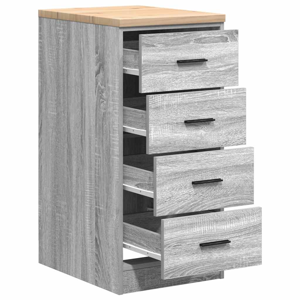 Garagekast 40x51x85 cm massief grenenhout grijs sonoma is nu te koop bij PeponiXL, paradijselijk wonen!