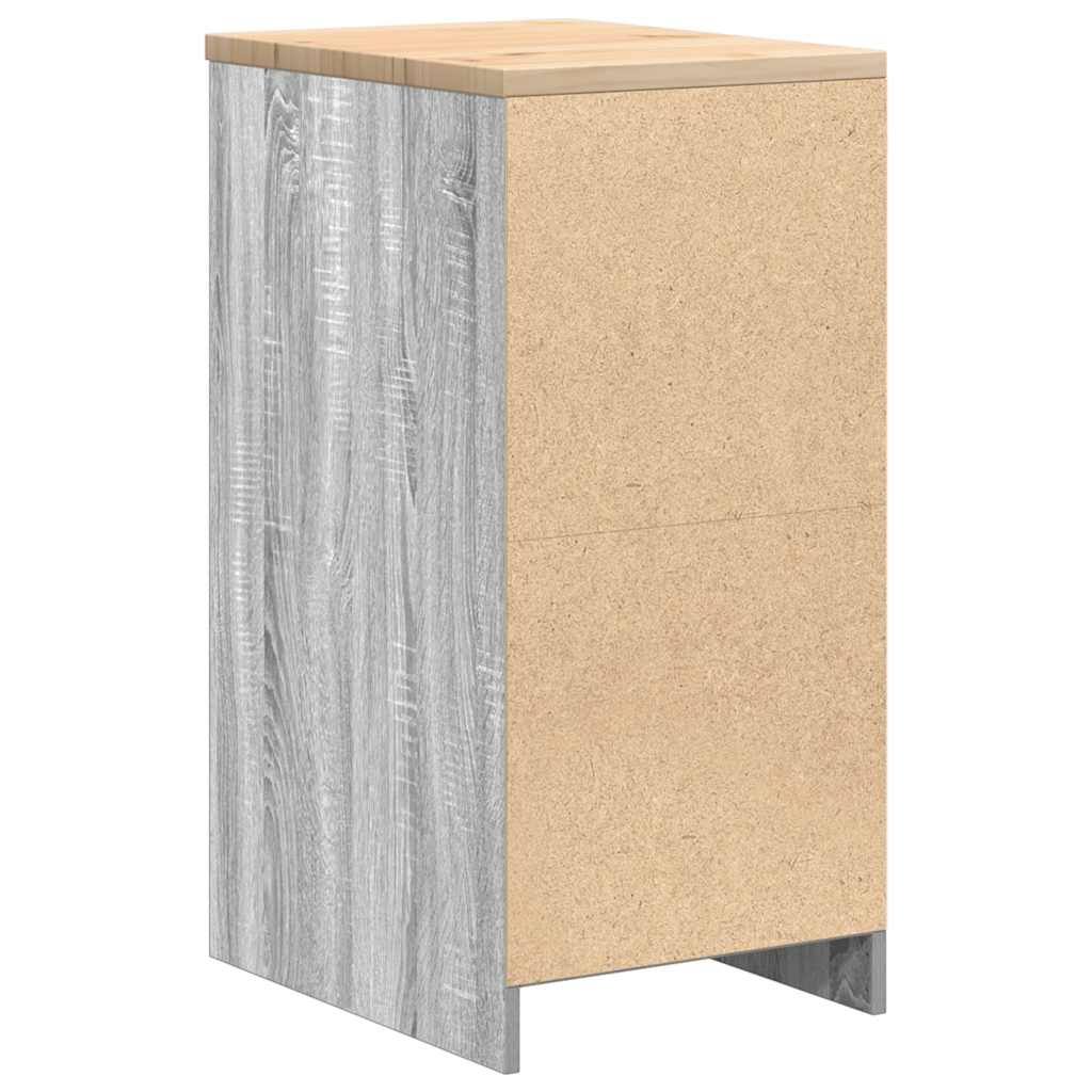 Garagekast 40x51x85 cm massief grenenhout grijs sonoma is nu te koop bij PeponiXL, paradijselijk wonen!