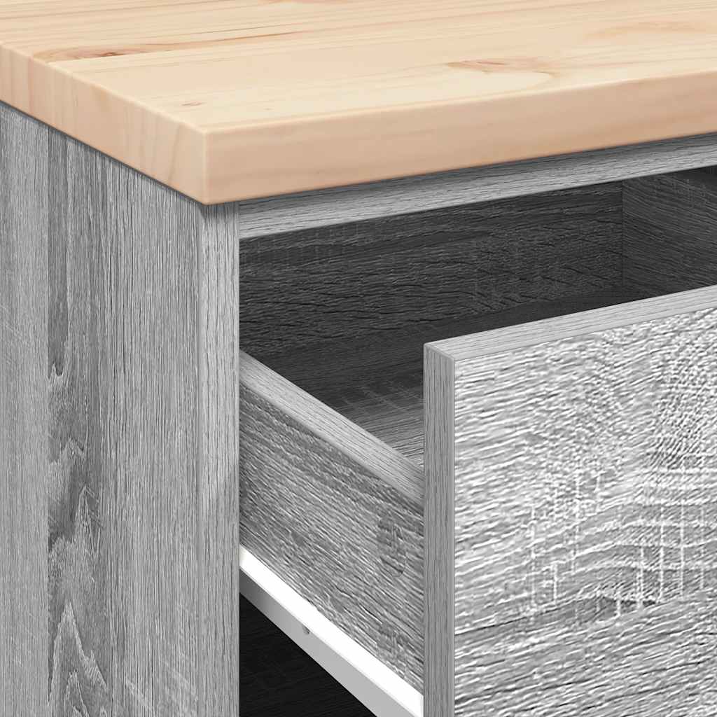 Garagekast 40x51x85 cm massief grenenhout grijs sonoma is nu te koop bij PeponiXL, paradijselijk wonen!