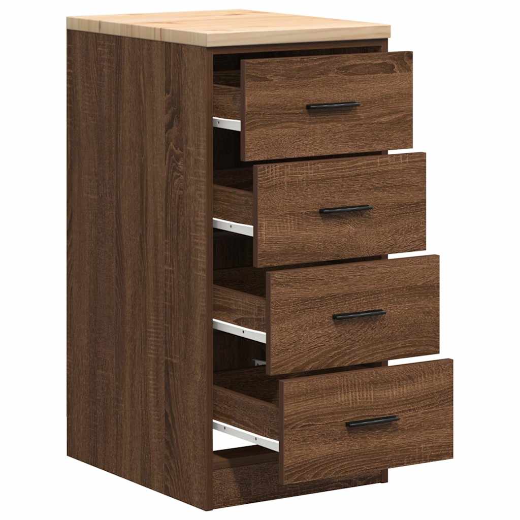 Garagekast 40x51x85 cm massief grenenhout bruin eikenkleurig is nu te koop bij PeponiXL, paradijselijk wonen!