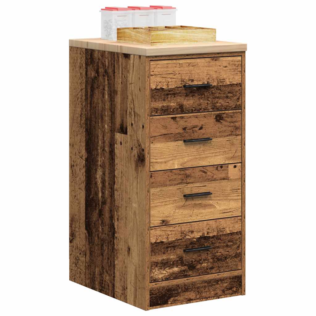 Garagekast 40x51x85 cm massief grenenhout oud hout is nu te koop bij PeponiXL, paradijselijk wonen!