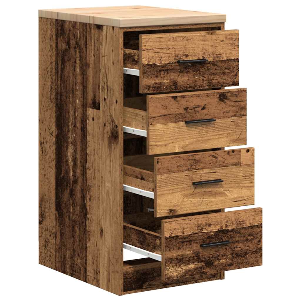 Garagekast 40x51x85 cm massief grenenhout oud hout is nu te koop bij PeponiXL, paradijselijk wonen!