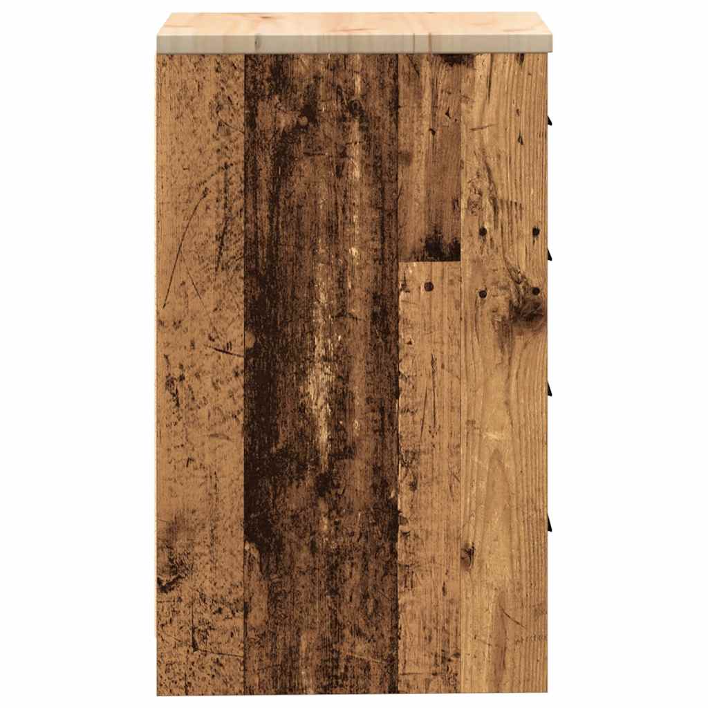 Garagekast 40x51x85 cm massief grenenhout oud hout is nu te koop bij PeponiXL, paradijselijk wonen!